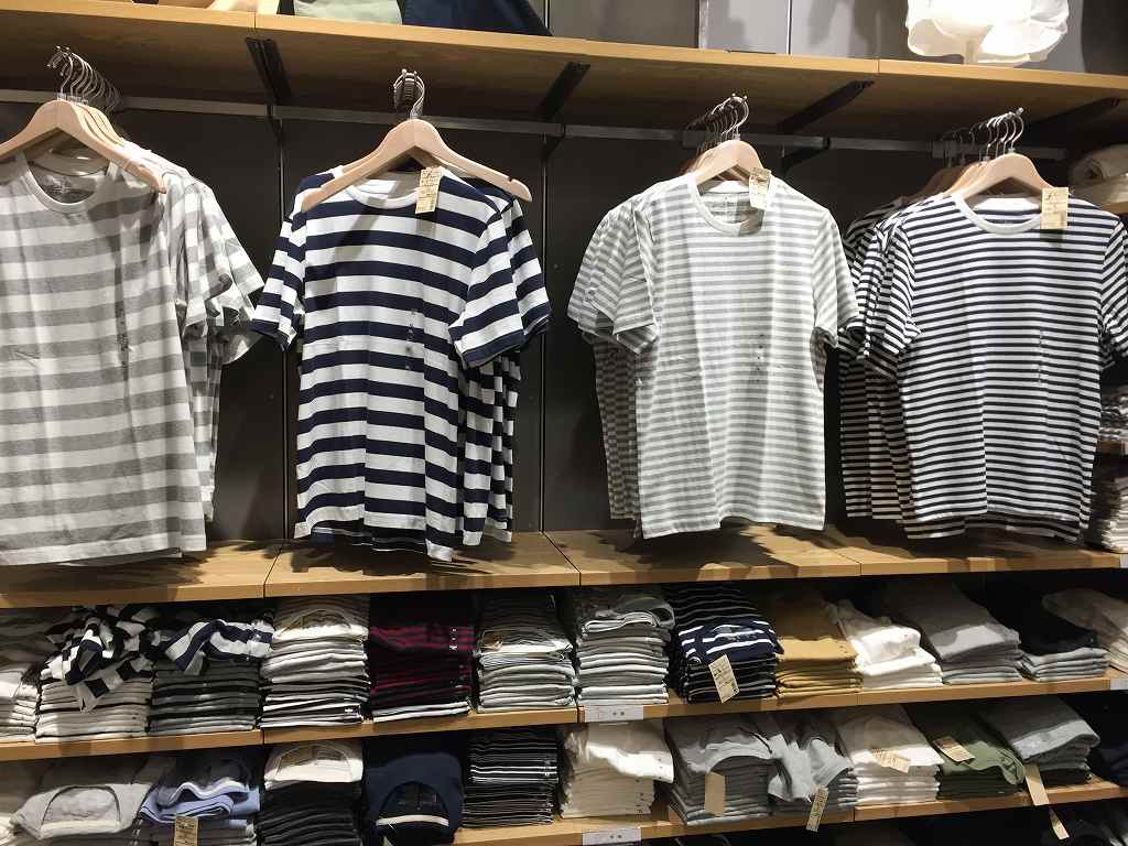 セール商品 未着用 無印良品 紳士 ボーダーTシャツ 白×黒 S 無印良品 ボーダーTシャツ