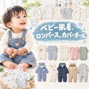ベビー肌着、ロンパース、カバーオール
